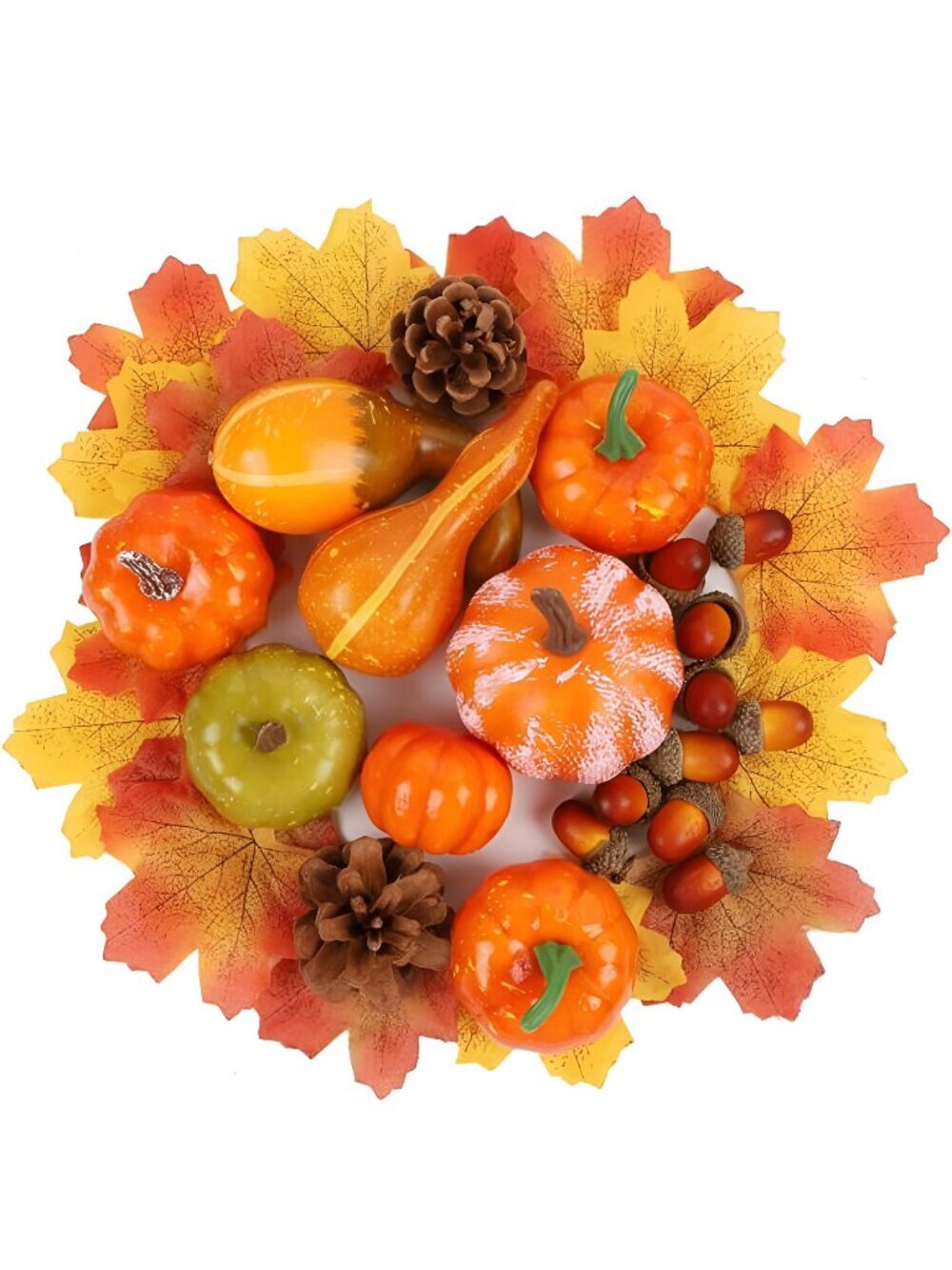 Fall Decorations for Home-6pcs Mini Pumpkins & 2pcs Gourds, 30pcs